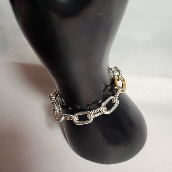 DY Madison Chain Sterling Silver and Gold Bracelet. #109 - Picture 10 of 14